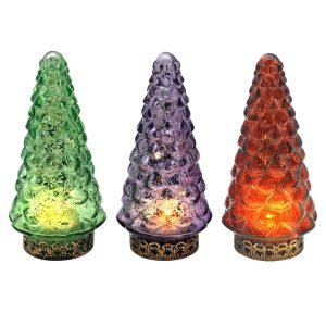 Φανάρι led Γυάλινο Δέντρο Φαντεζί Αντικέ 15,5x7,5cm Xmasfest 1133543 (6ΤΜΧ)
