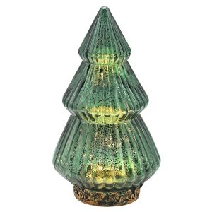 Φανάρι led Γυάλινο Δέντρο Αντικέ Copper 22x12,5cm Xmasfest 1133547 - Image 1