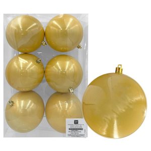 Μπάλες Περλέ Χρυσές πακ=6τεμ φ10 ø10cm Xmasfest 1133551