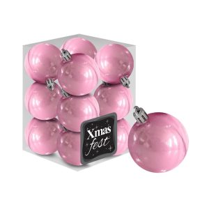 Μπάλες Περλέ ροζ πακ=12τεμ φ4 ø4cm Xmasfest 1133552