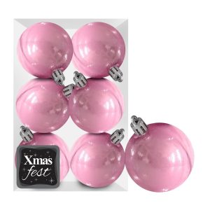 Μπάλες Περλέ ροζ πακ=6τεμ φ6 ø6cm Xmasfest 1133553