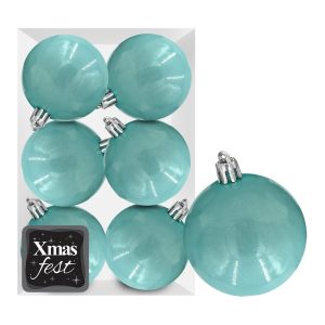 Μπάλες Περλέ Θαλασσί πακ=6τεμ φ8 ø8cm Xmasfest 1133558 - Image 1