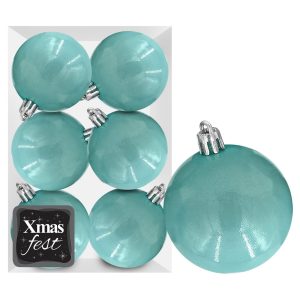 Μπάλες Περλέ Θαλασσί πακ=6τεμ φ10 ø10cm Xmasfest 1133559