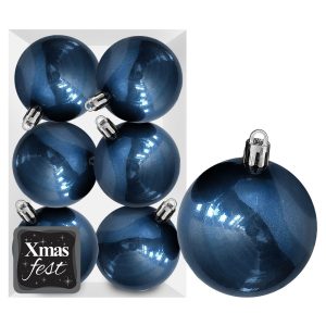 Μπάλες Γυαλιστερές Σκούρο Πετρόλ πακ=6τεμ φ10 ø10cm Xmasfest 1133567