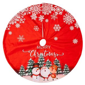 Ποδιά Δέντρου Βελουτέ Χοντρή με Χιόνια ø120cm Xmasfest 1133617 - Image 1