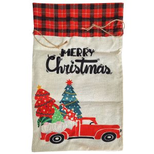 Σάκος Χριστουγέννων Λινάτσα Σχέδια 52x30cm Xmasfest 1133629 - Image 2