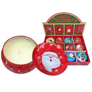 Κερί Xmas σε Μεταλλικό Κουτί με Καπάκι 7x4,5cm 110gr Xmasfest 1133683 (12ΤΜΧ)