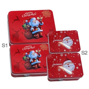 Κουτιά Μεταλλικά Xmas σετ=2 τεμ Ορθογώνια 14x10x4cm & 12x9x3,5cm Xmasfest 1133684