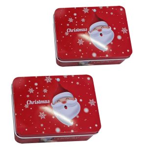 Κουτιά Μεταλλικά Xmas σετ=2 τεμ Ορθογώνια 14x10x4cm & 12x9x3,5cm Xmasfest 1133684 - Image 3