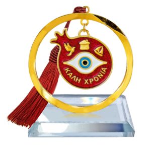 Γούρι Επιτραπέζιο Κρυστάλλινο Μάτι-Ρόδι ~8x5cm Xmasfest 1133704 - Image 1