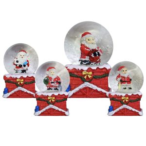 Χιονόμπαλα Άγιος Τετράγωνη Βάση ø4,5cm ø4,5x6,5cm Xmasfest 1133707 (12ΤΜΧ)