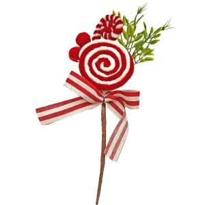 Κλαδί με Γλυφιτζούρι & Φιόγκο 29cm Xmasfest 1133756 (10ΤΜΧ) - Image 1