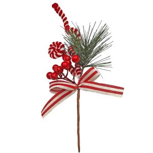 Κλαδί με Φιόγκο & γκι 30cm Xmasfest 1133758 (10ΤΜΧ) - Image 1