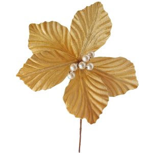 Λουλούδι Αλεξανδρινό Μικρό Σαμπανιζέ Βελουτέ ø17cm Xmasfest 1133762 (12ΤΜΧ)