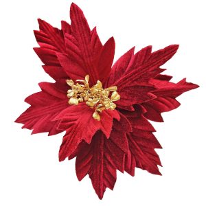 Λουλούδι Αλεξανδρινό Μεσαίο Μπορντώ Βελουτέ ø27cm Xmasfest 1133766 (6ΤΜΧ)