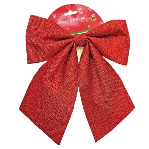 Φιόγκος Κόκκινος Γίγας Αστραφτερός 28cm Xmasfest 1133782 - Image 1