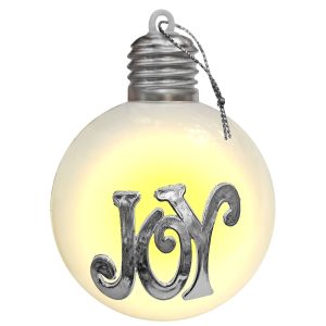 Μπάλα Xmas με φως & Ασημί Αξεσουάρ ø8cm Xmasfest 1133801 - Image 1