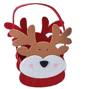 Καλάθι Τσόχινο Κεφάλι Ταράνδου 16x15x6cm Xmasfest 1133839 - Image 1