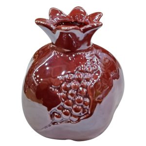 Ρόδι Κεραμικό Κόκκινο Γυαλιστερό 10,5x9,5cm Xmasfest 1133863 (6ΤΜΧ)