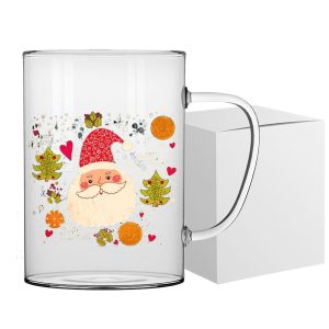 Κούπα Γυάλινη Borosilicate Άγιος Βασίλης 380ml Xmasfest 1133880 - Image 1