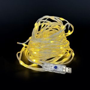 200 Λαμπάκια LED SMD Λευκό Θερμό με USB με Προγράμματα IP44 13m Xmasfest 1133890 - Image 1