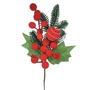 Κλαδί με Ρόδια, Μπάλα, γκι 27cm Xmasfest 1133896 - Image 1