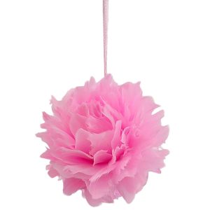 Μπάλα Χριστουγέννων με Φτερά & Πούπουλα Ροζ ø10cm Xmasfest 1133909 (12ΤΜΧ)