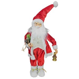 Άγιος Βασίλης Αληθοφανής Κόκκινος με Φανάρι 89cm Xmasfest 1133916