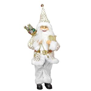 Άγιος Βασίλης Αληθοφανής Λευκόχρυσος 60cm Xmasfest 1133918