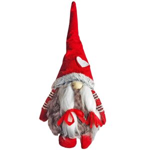 Φιγούρα Gnome με Πλεξούδες Καρδιά 34cm Xmasfest 1133939 - Image 1