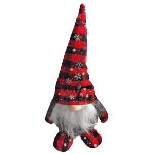 Φιγούρα Gnome με Καρώ Σκούφο 28cm Xmasfest 1133948 - Image 1