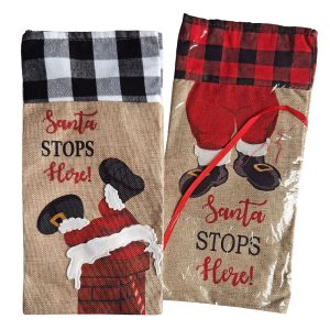 Θήκη Κρασιού Xmas Λινάτσα 34x16cm Xmasfest 1133951 - Image 1