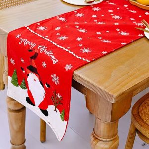 Runner Διακόσμησης Τραπεζιού με Άγιους Gnome 180x35cm Xmasfest 1133963