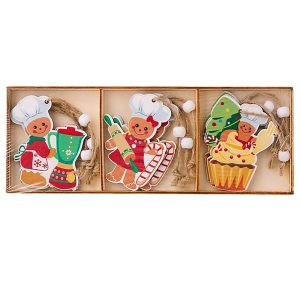 Στολίδια Ξύλινα Μπισκοτούληδες Σετ=9 τεμ 8cm Xmasfest 1133983 - Image 2