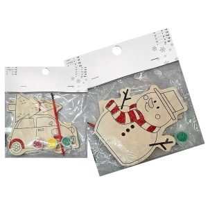 Διακοσμητικό DIY Ξύλινο με Χρώματα & Πινέλο 15x12cm Xmasfest 1133990 - Image 1