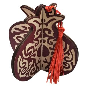 Ρόδι Ξύλινο 3D Κρεμαστό 11x9,5cm Xmasfest 1134014 (12ΤΜΧ)