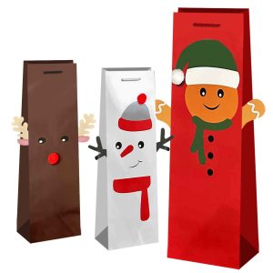 Τσάντα Δώρου Χάρτινη Ποτού Xmas Φιγούρα 37x13x13cm Xmasfest 1134022 (12ΤΜΧ)