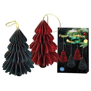 Δέντρο Χάρτινο 3D Πτυσσόμενο Κρεμαστό 15x10cm Xmasfest 1134039 (4ΤΜΧ)