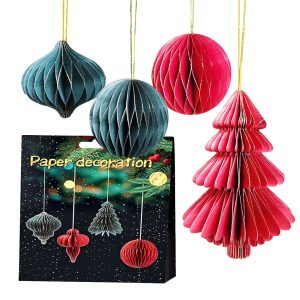 Στολίδι Χάρτινο 3D Πτυσσόμενο Κρεμαστό 10x8cm Xmasfest 1134040 (4ΤΜΧ)