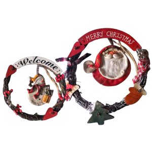 Στεφάνι Κλαδιών με Χριστουγεννιάτικη Φιγούρα 16x16cm Xmasfest 1134042