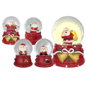 Χιονόμπαλα Άγιος με φως ø6,5cm ø6,5x9cm Xmasfest 113623 (6ΤΜΧ)