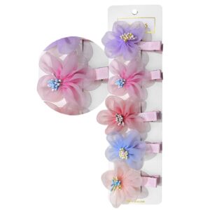 Κλιπ Μαλλιών με Λουλούδι Σατέν 6cm 4teen4ty 401360 (5ΤΜΧ)