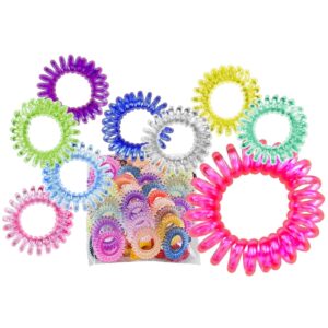 Λαστιχάκι Μαλλιών Σπιράλ Ιριδίζον Χρωματιστό ø5,5cm 4teen4ty 401377 (50ΤΜΧ)