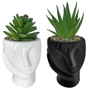 Γλαστράκι Πορσελάνης Πρόσωπο με Χέρια & Φυτό 15x7cm Homie 423043 (6ΤΜΧ) - Image 1