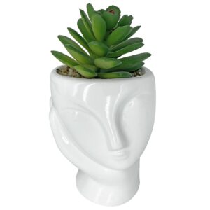 Γλαστράκι Πορσελάνης Πρόσωπο με Χέρια & Φυτό 15x7cm Homie 423043 (6ΤΜΧ) - Image 2