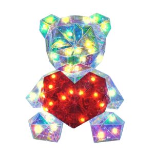 Αρκούδος-Καρδιά Ιριδίζον με φως 27cm Homie 423080 - Image 1