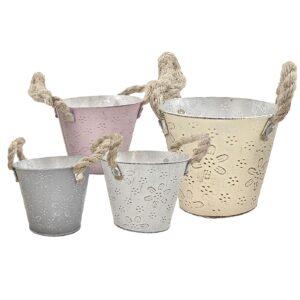 Γλαστράκι-Κασπώ Μεταλλικό Λουλουδάτο ø16x14cm Homie 423086