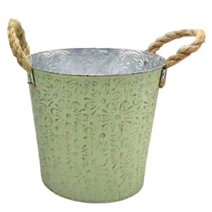 Γλαστράκι-Κασπώ Μεταλλικό Σχέδιο Μαργαρίτες ø18x17cm Homie 423088 - Image 3