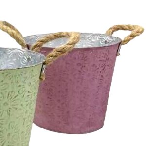 Γλαστράκι-Κασπώ Μεταλλικό Σχέδιο Μαργαρίτες ø18x17cm Homie 423088 - Image 4