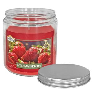 Κερί Φράουλα σε Βάζο Γυάλινο με Καπάκι 10x9,5cm,  545g Gross, 280g net Homie 57502